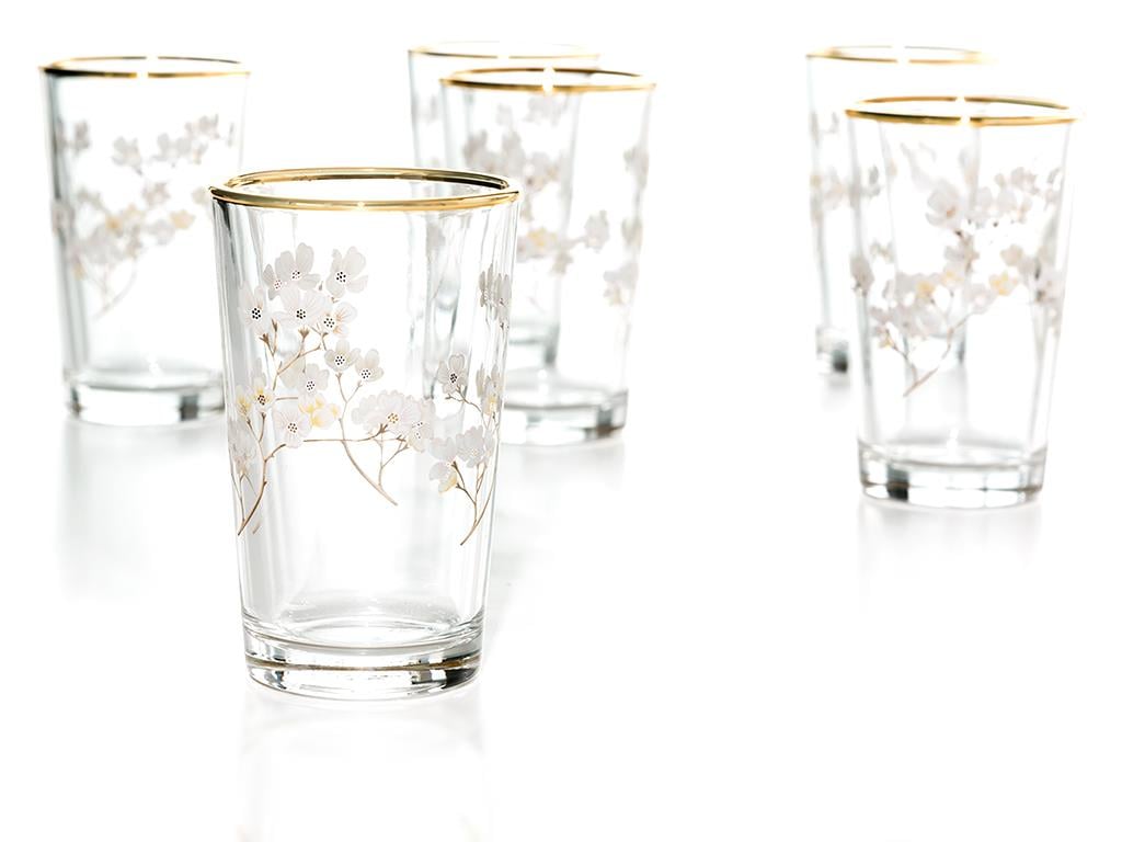 Sakura Glass 6 Pcs for Coffee Side Water Glass 100 ml Transparent