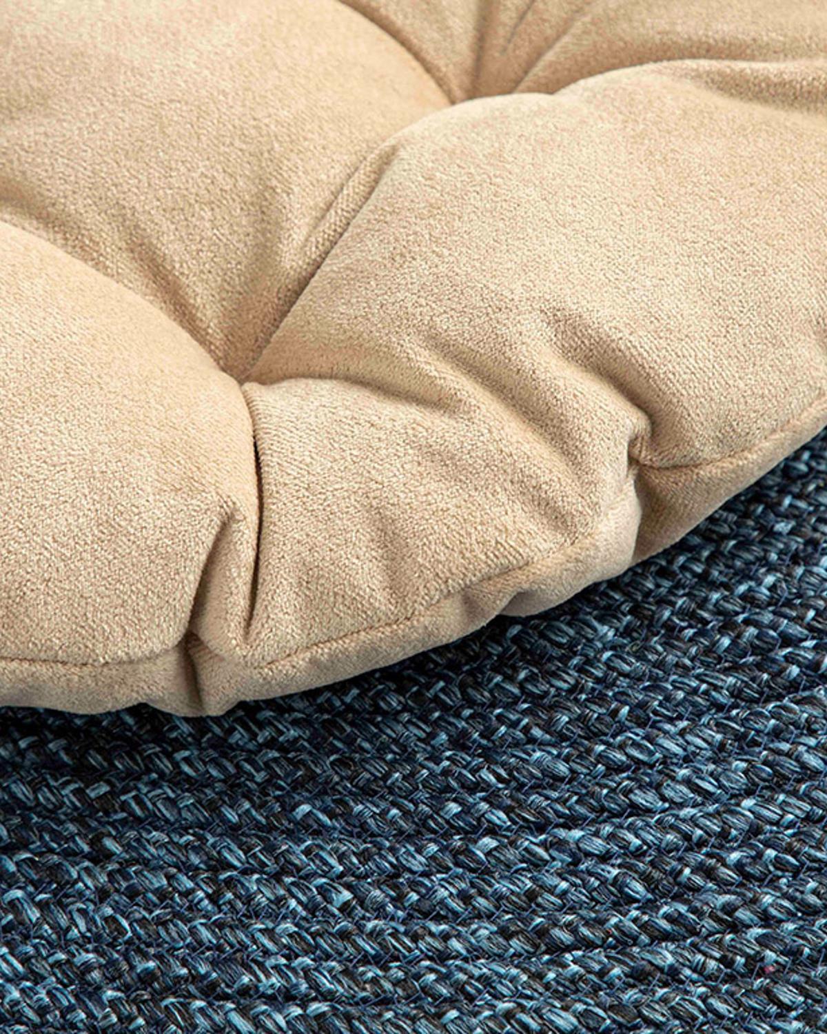 Sandy Round Velvet Armchair Cushion 40 cm Light Brown.