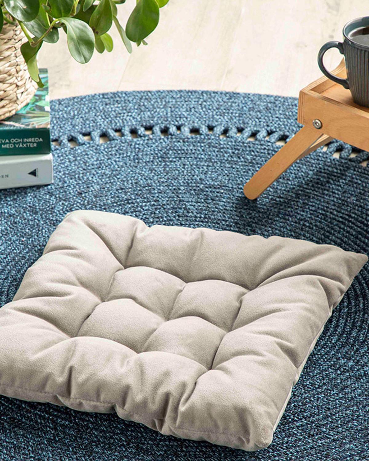 Sandy Square Pernă Pentru Scaun, Catifea, 40*40 Cm, Albastru İnchis