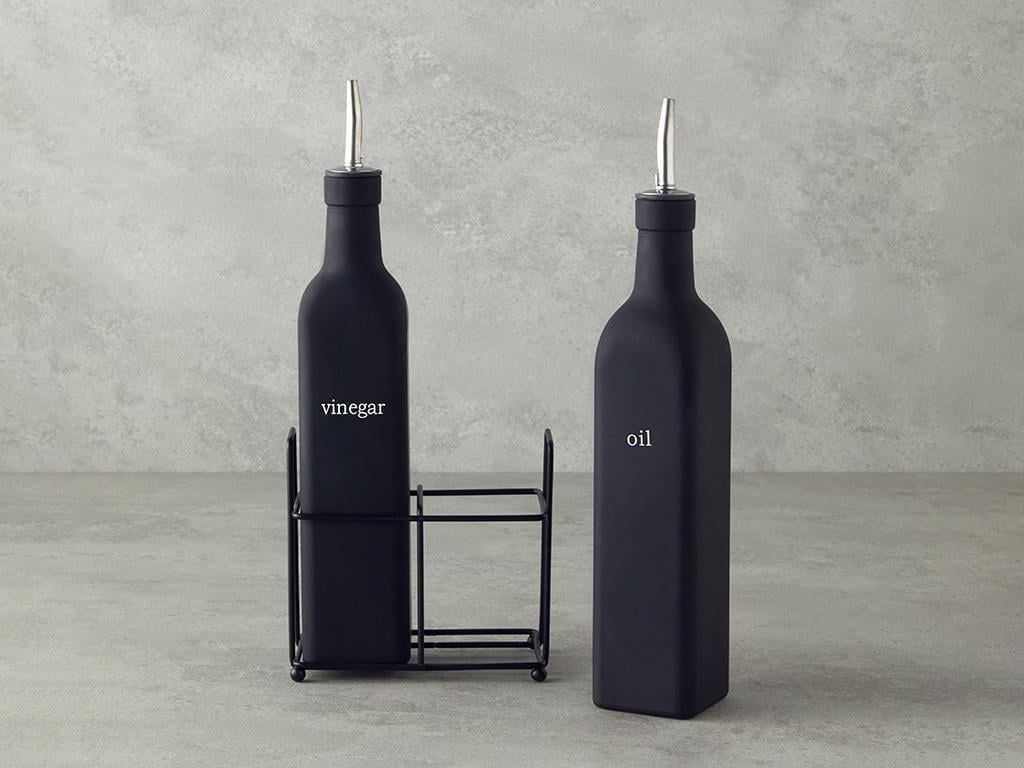 Sarah Glass 2 Set Oil-Vinegar Cup 500 ml Black