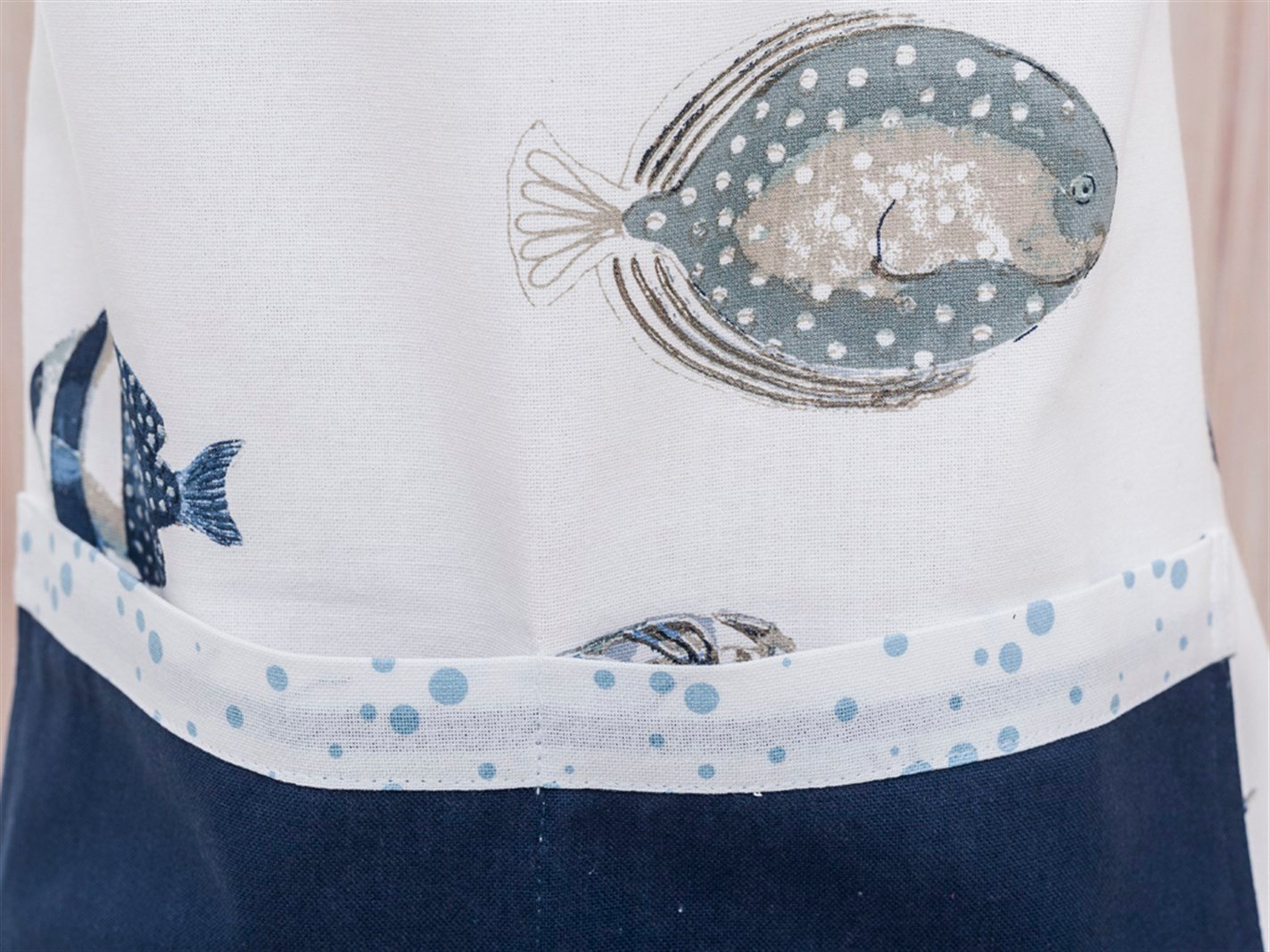 Sardina Tipărit  70x85 cm Alb-navyblue