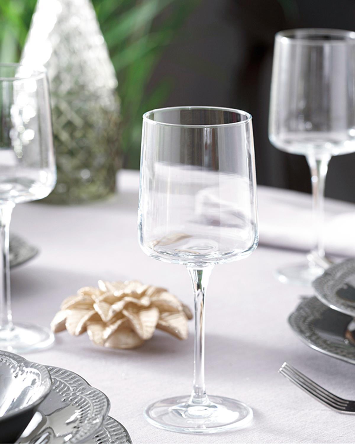 Sare Sticlă Cu 3 Piese Pahar De Vin 320 ml Transparent