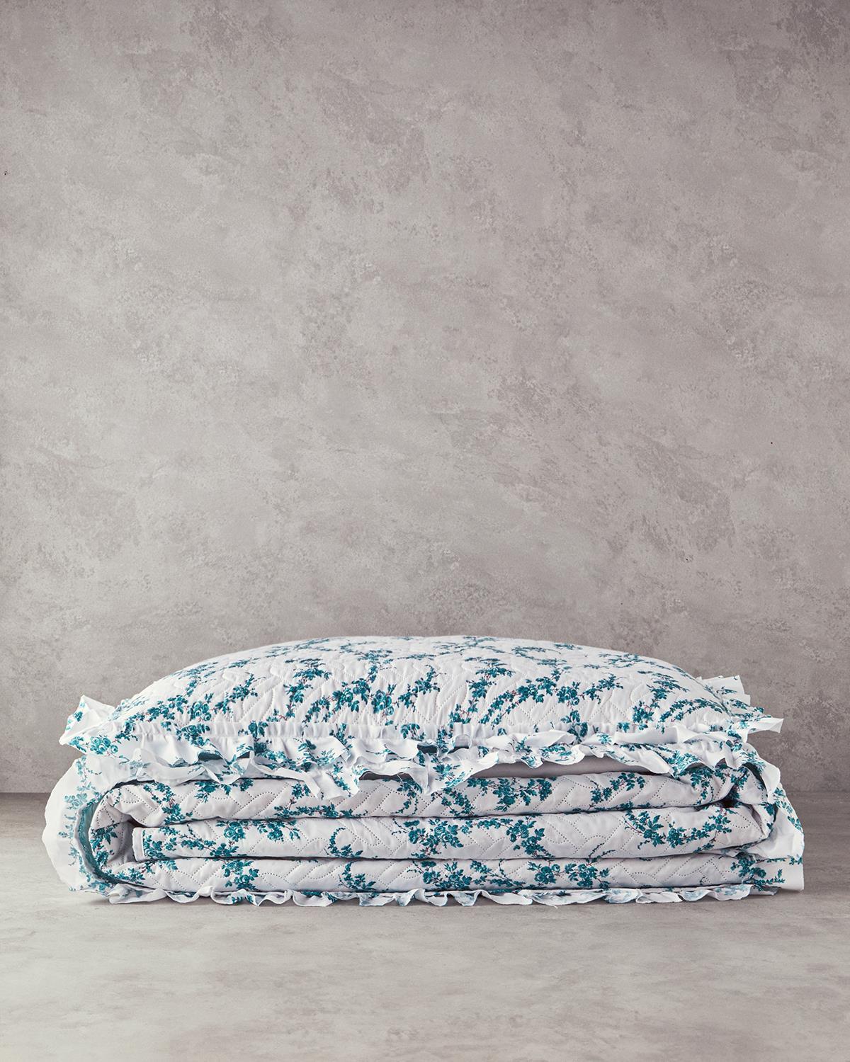 Scroll Flowers Multifuncțional Single Set Cuverturi Pat 160x220 cm Verde