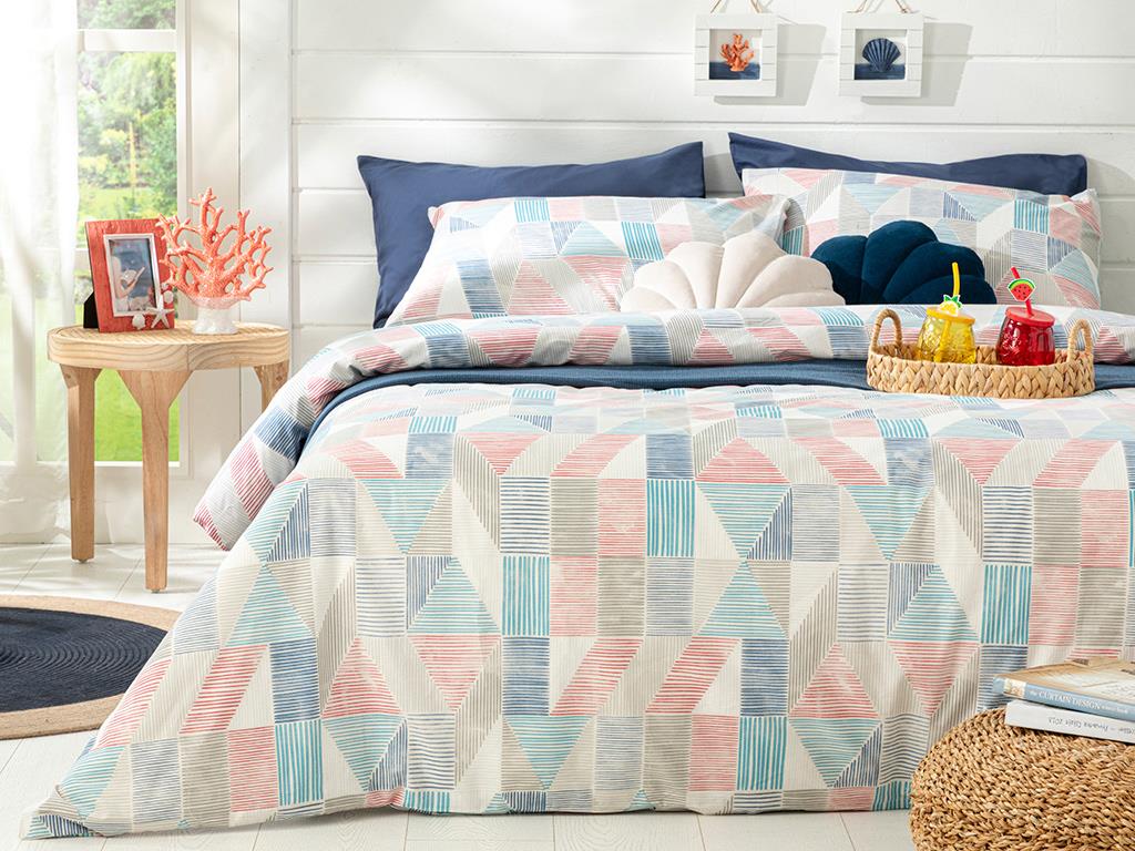 Sea Marine Cottony Double Person  SET LENJERIE DE PAT 200x220 cm Albastru.