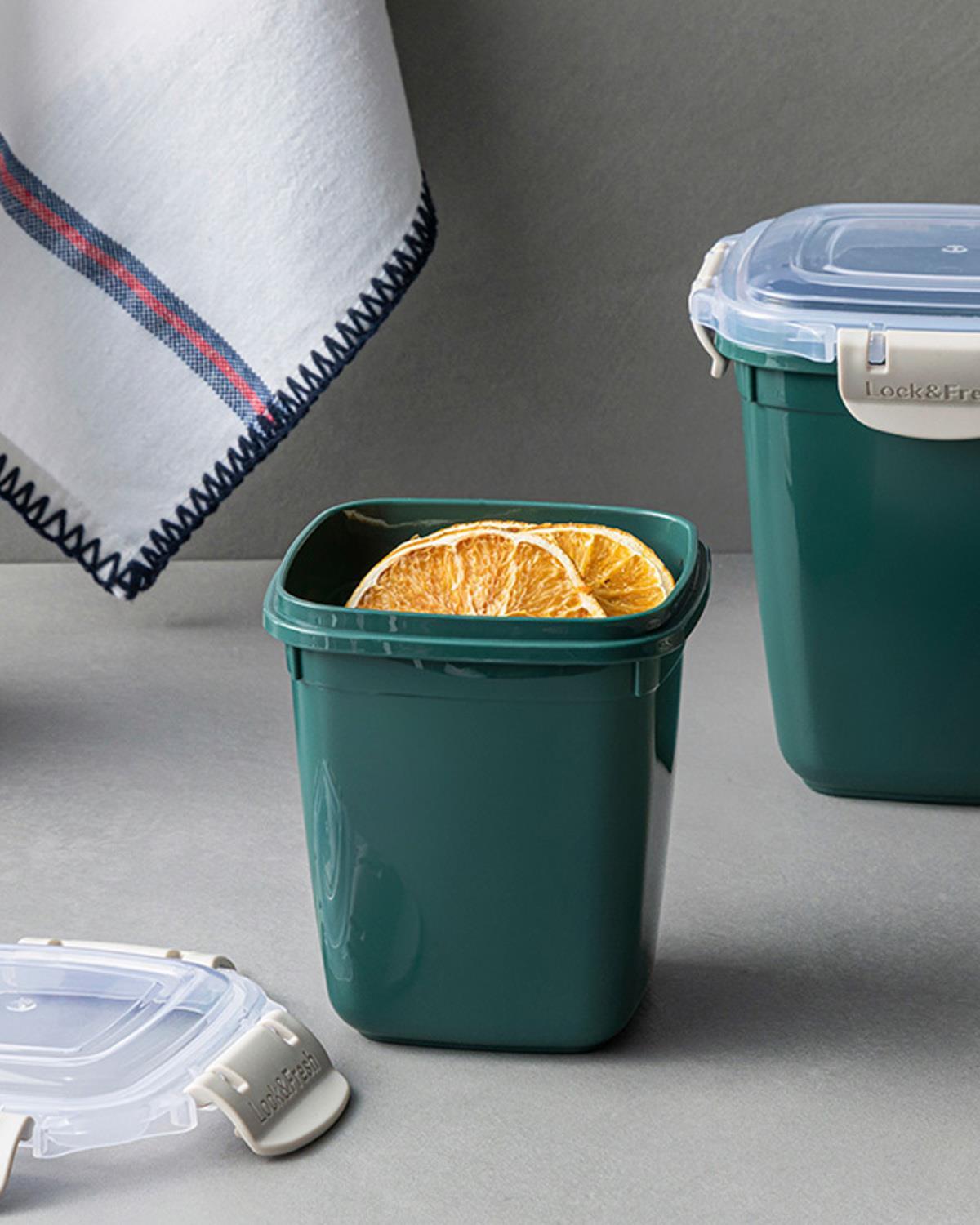 Set 2 caserole cu capac, Master Lock, plastic, 575 + 1075 ml, verde