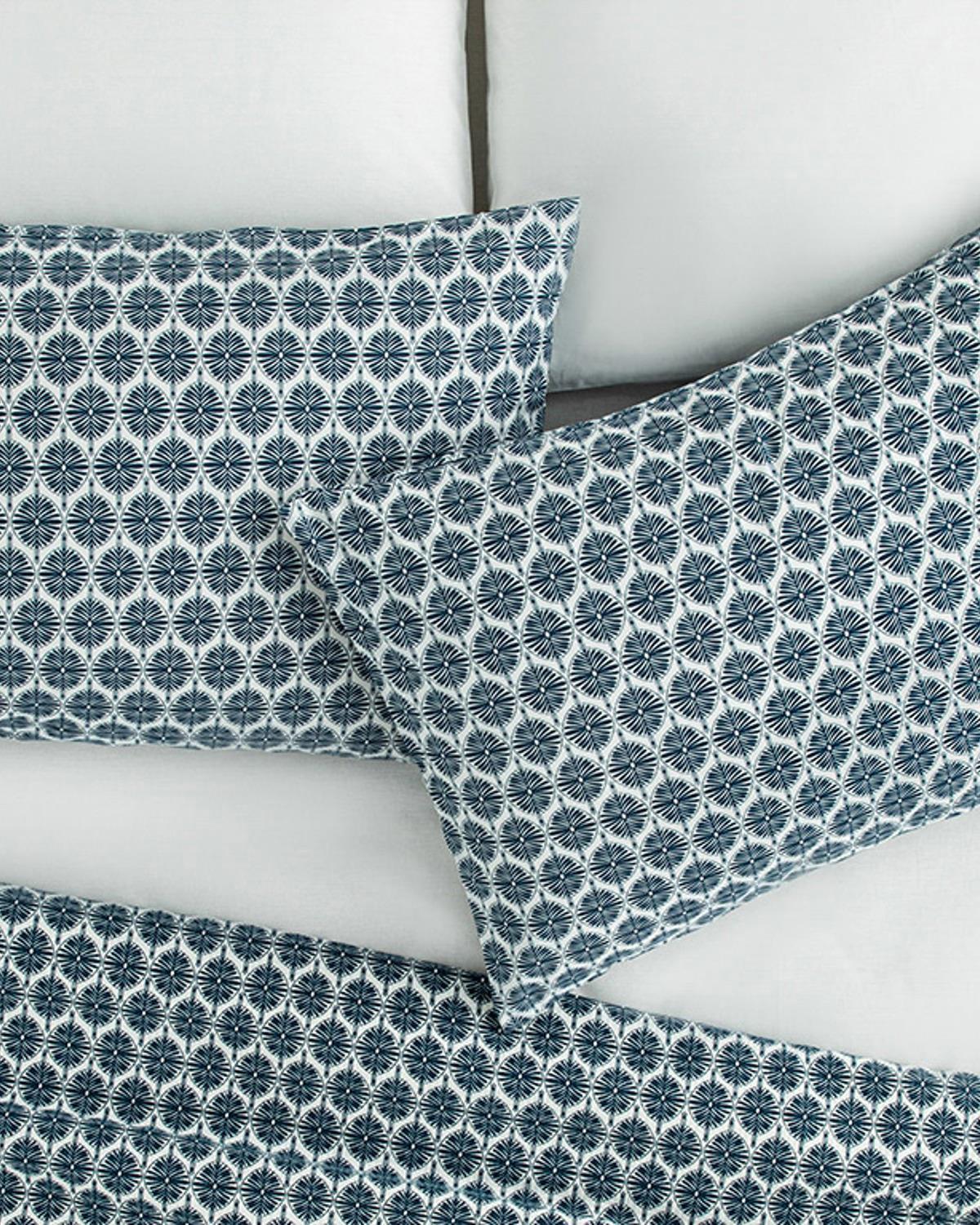Mini Polycircles Easy Iron 2 Set Pillowcase 50x70 cm Dark Blue