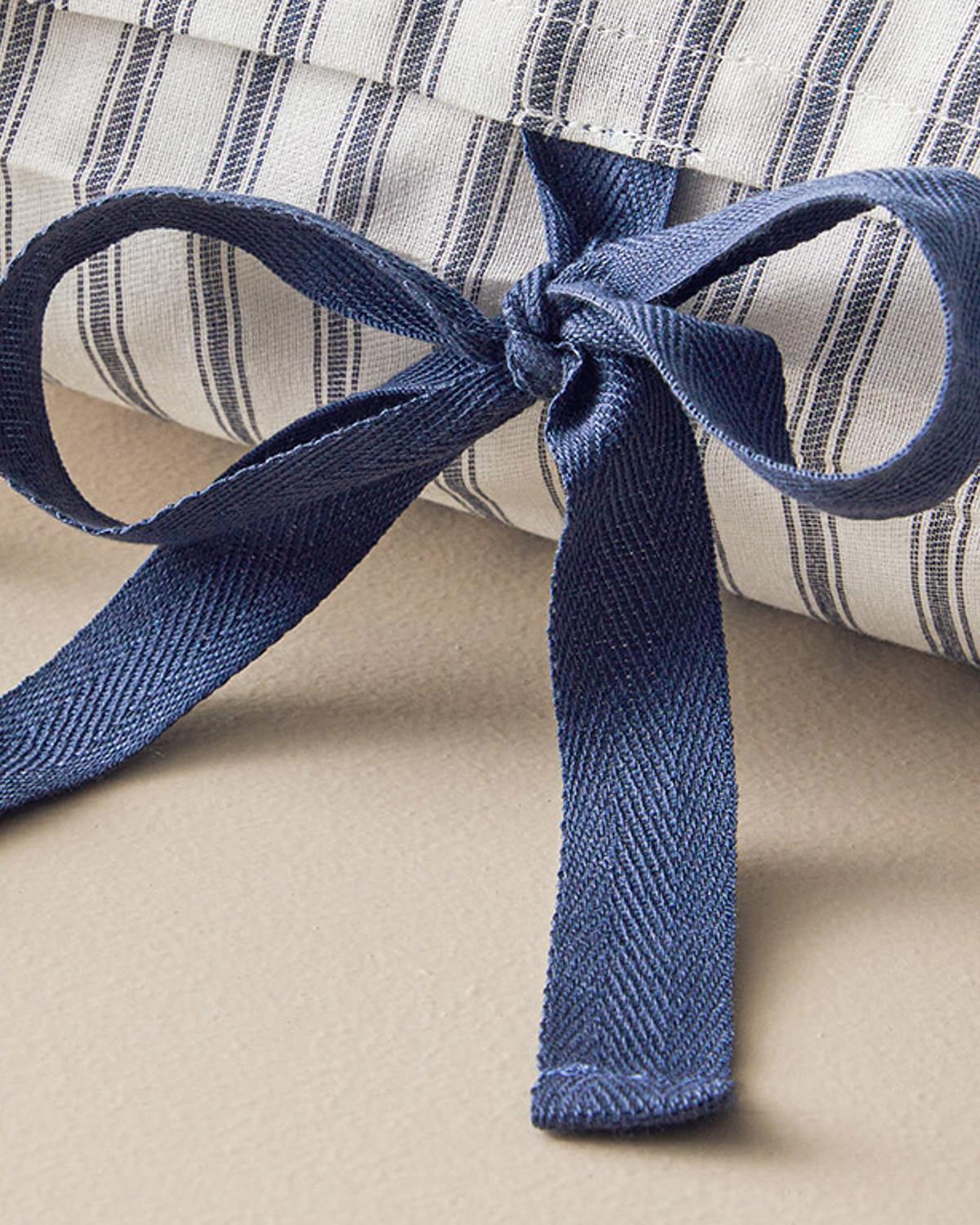 Set 2 fețe de pernă, Pure Stripe, bumbac-viscoză-poliester, 50x70 cm, bleumarin