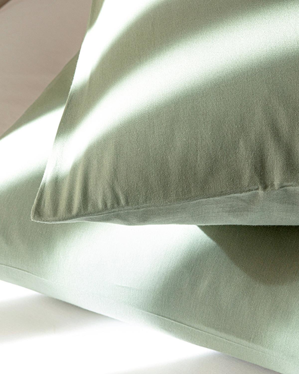 Plain Cottony 2 Set Pillowcase 50x70 cm Dark Green.