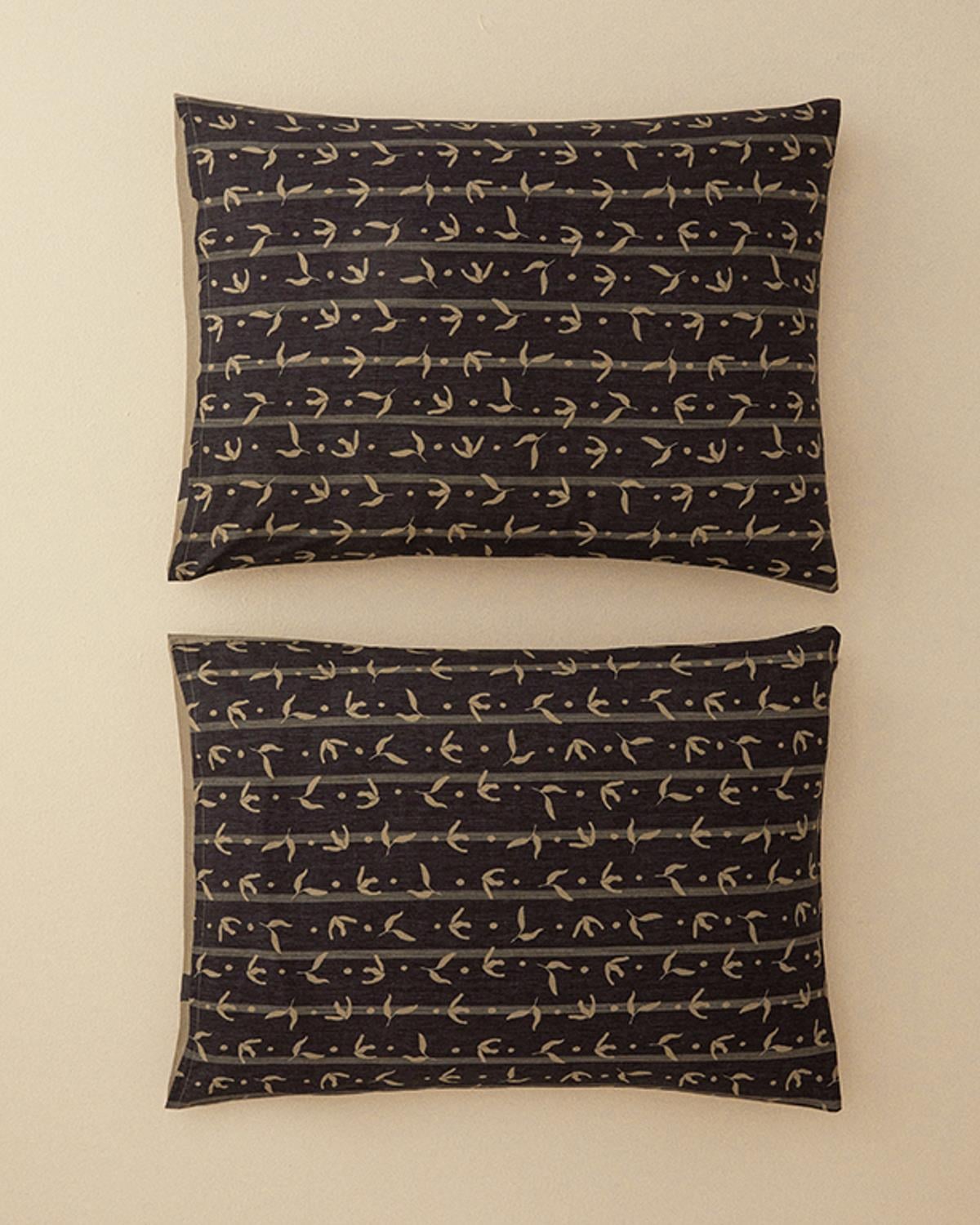 Set 2 fețe de pernă, Vinette, bumbac-viscoză, 50x70 cm, verde
