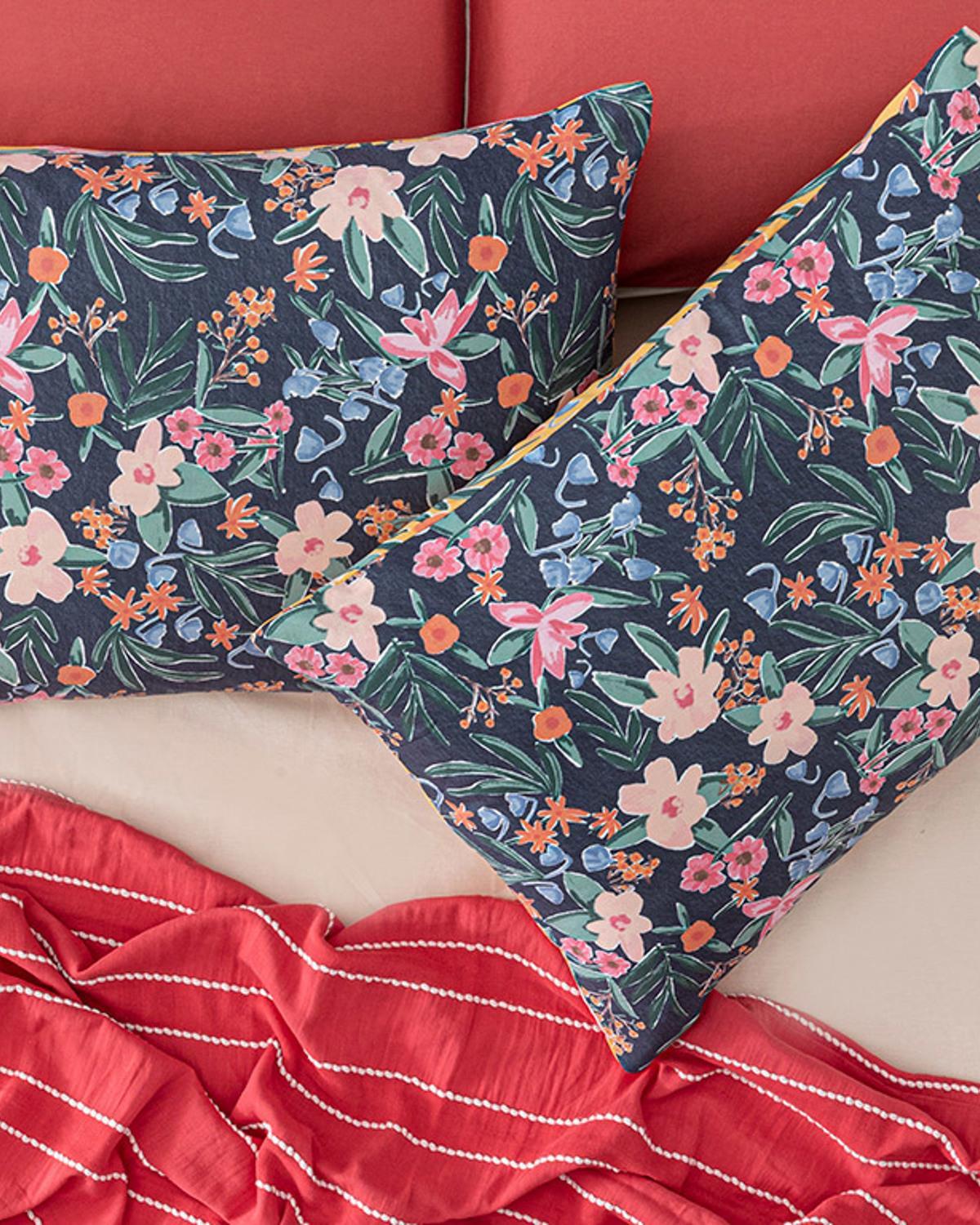 Set 2 fețe de pernă, Vivacity Bloom, bumbac, 50x70 cm