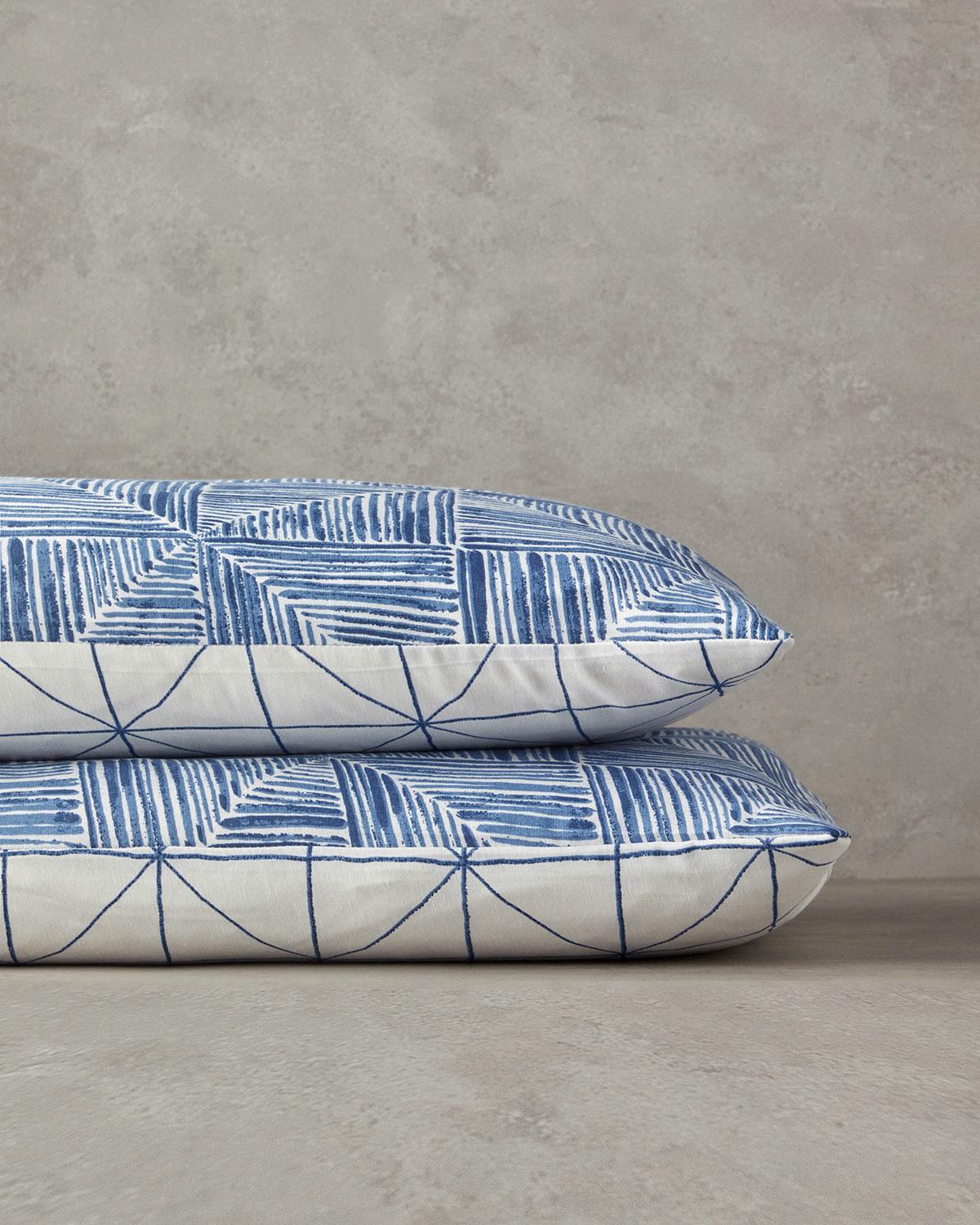 Set 2 fete de perna, Modern Diamond, bumbac-poliester, 50x70 cm, bleu