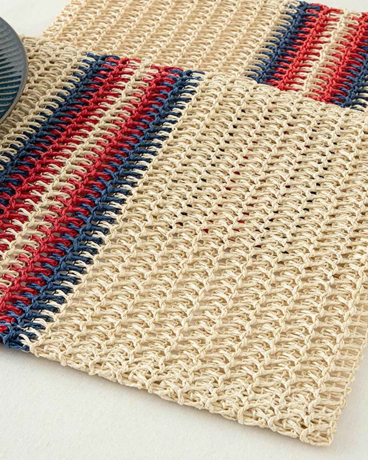 Set 2 suporturi farfurie, Softy Braid, hârtie, 30x47 cm, roșu