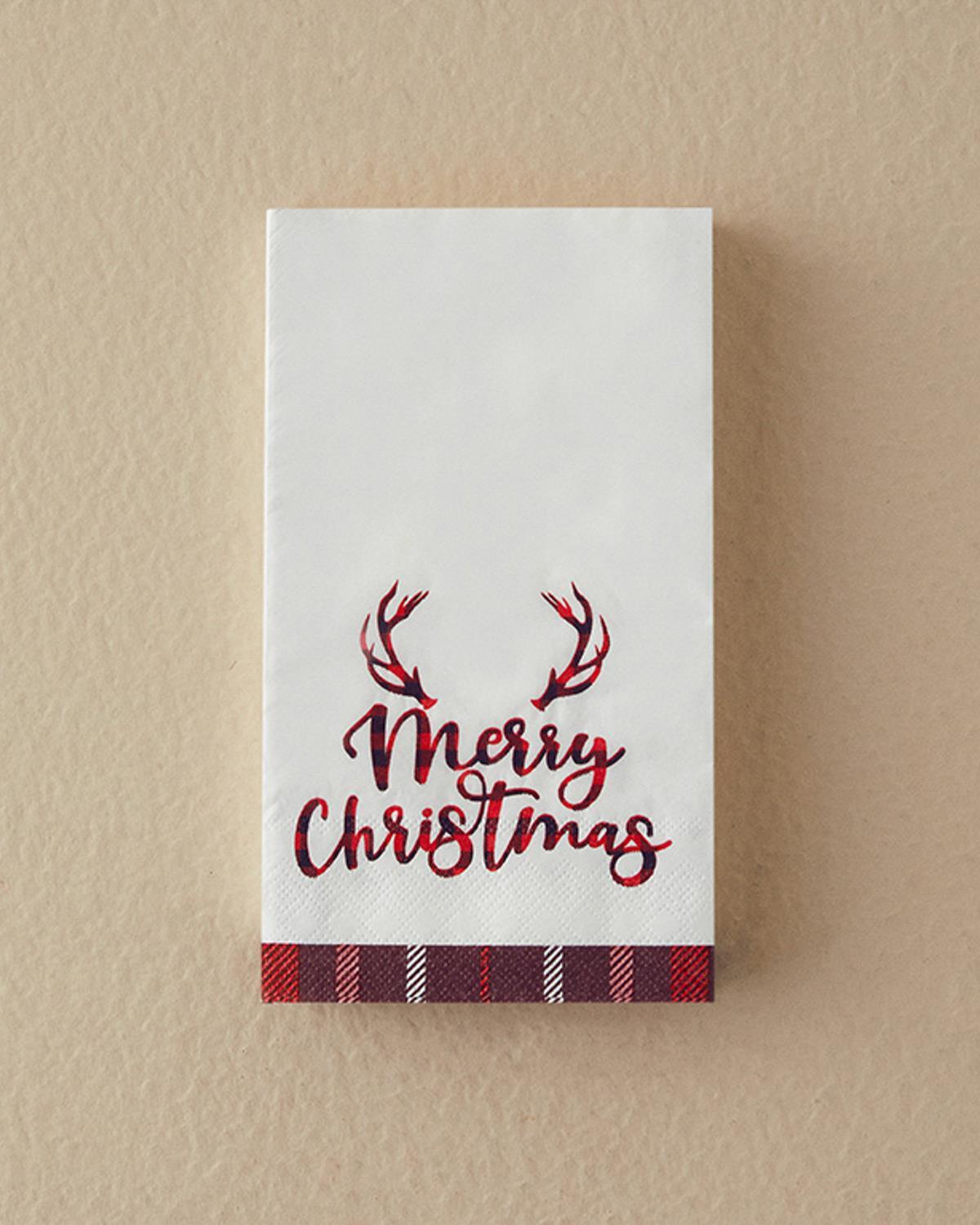 Merry Christmas Paper 20 Set Tissue Napkin 33x40 Red