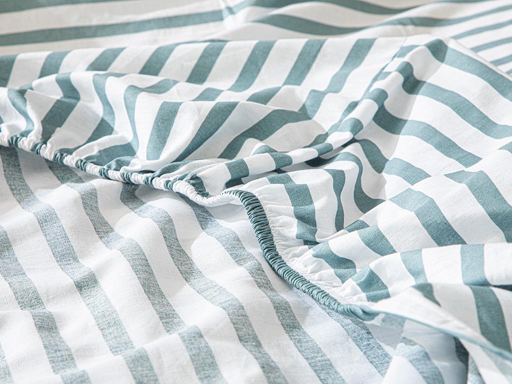 Stripe Cottony Kids Fitted Sheet 100x200 cm Blue
