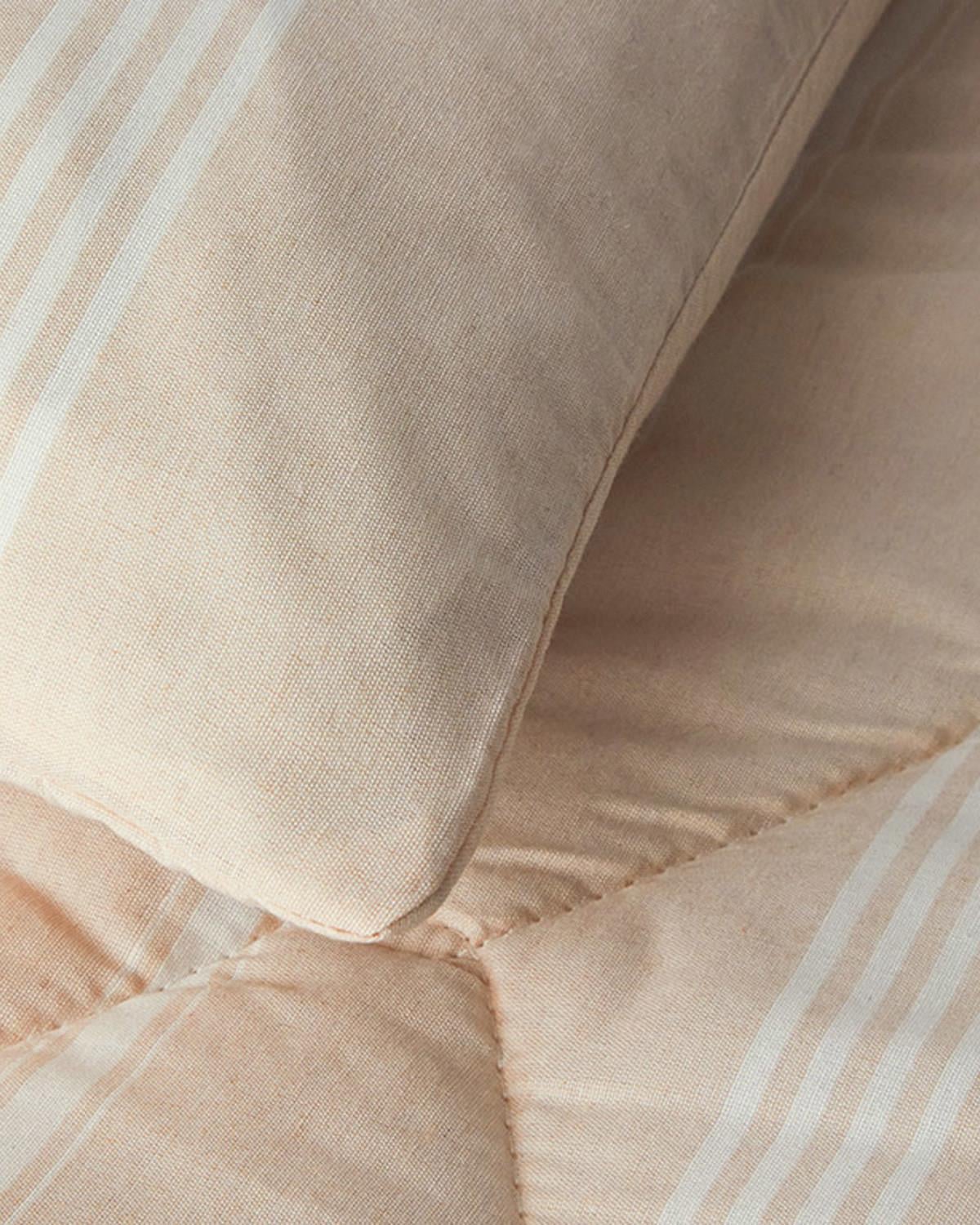 Set Complet - Pilotă, Cearșaf Și Față Pernă, pentru o persoană, Modern Stripe, bumbac-poliester, 155x215 cm, Bej