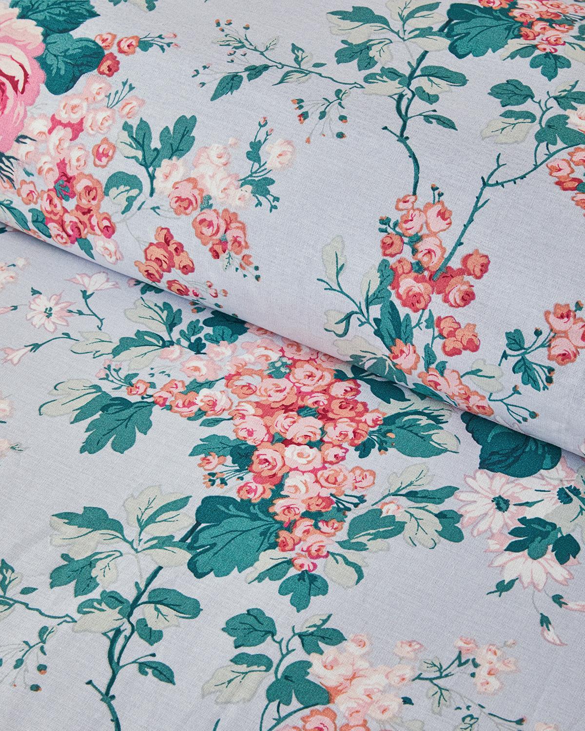 Set husa de pilota si fata de perna pentru o persoana, Mystic Rose, bumbac, 160x220 cm/50x70 cm, bleu