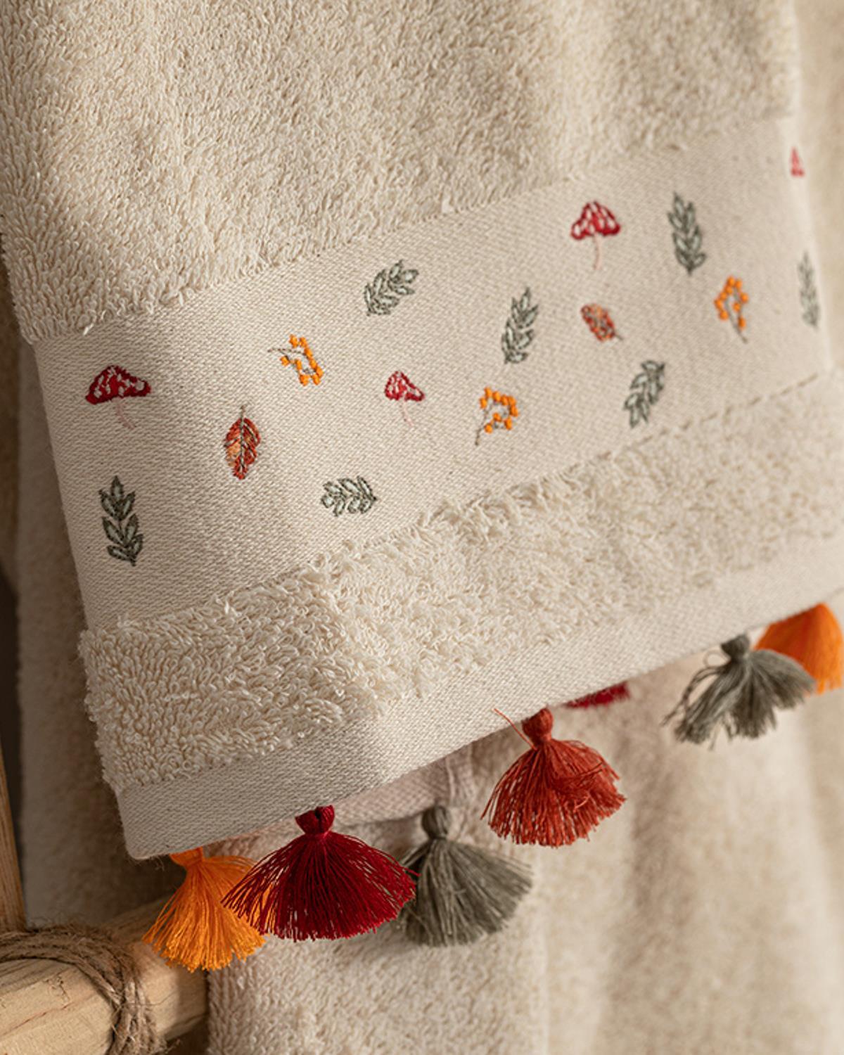 Set prosoape de baie pentru copii, Natural, 75x75 cm+16x21 cm, bumbac, natural