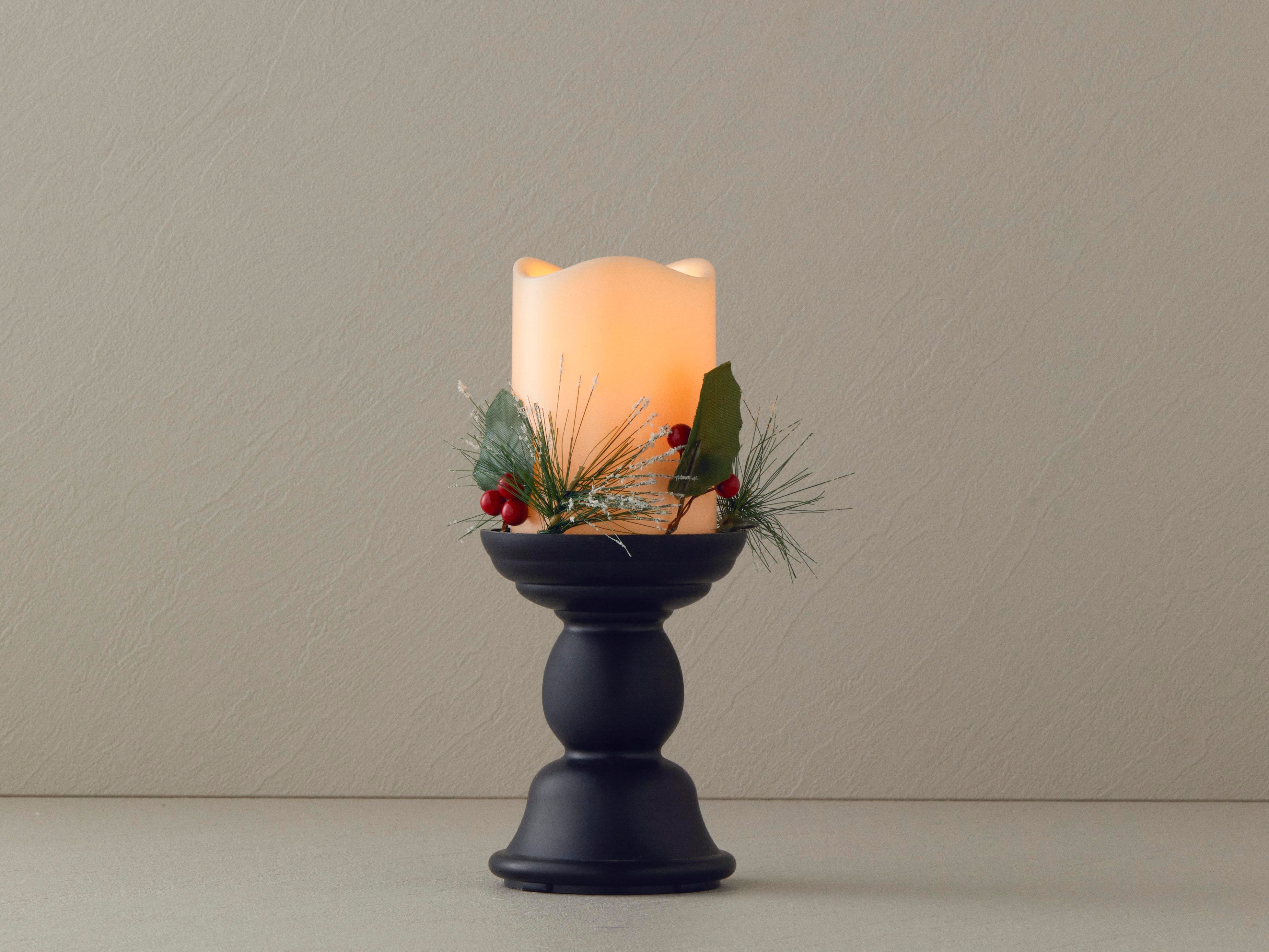 Candlestick With Led Decorative Lighting Black