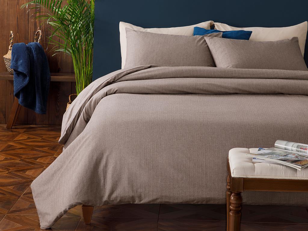 Sharp Twill Suit Double Size Duvet Cover Set 200x220 cm Brown