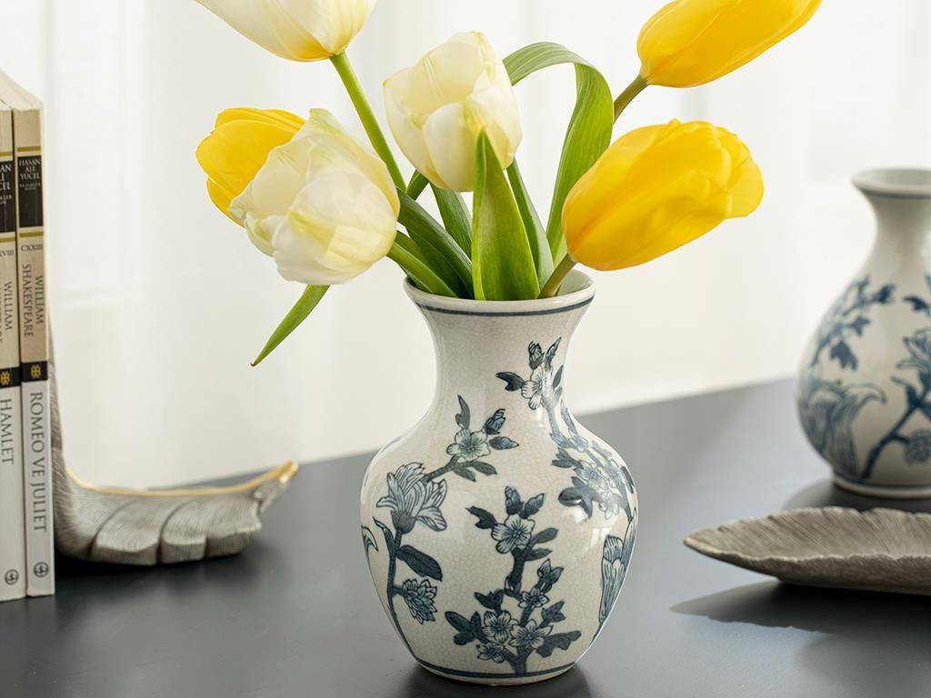 Shine Bright Porcelain Vase Blue-White