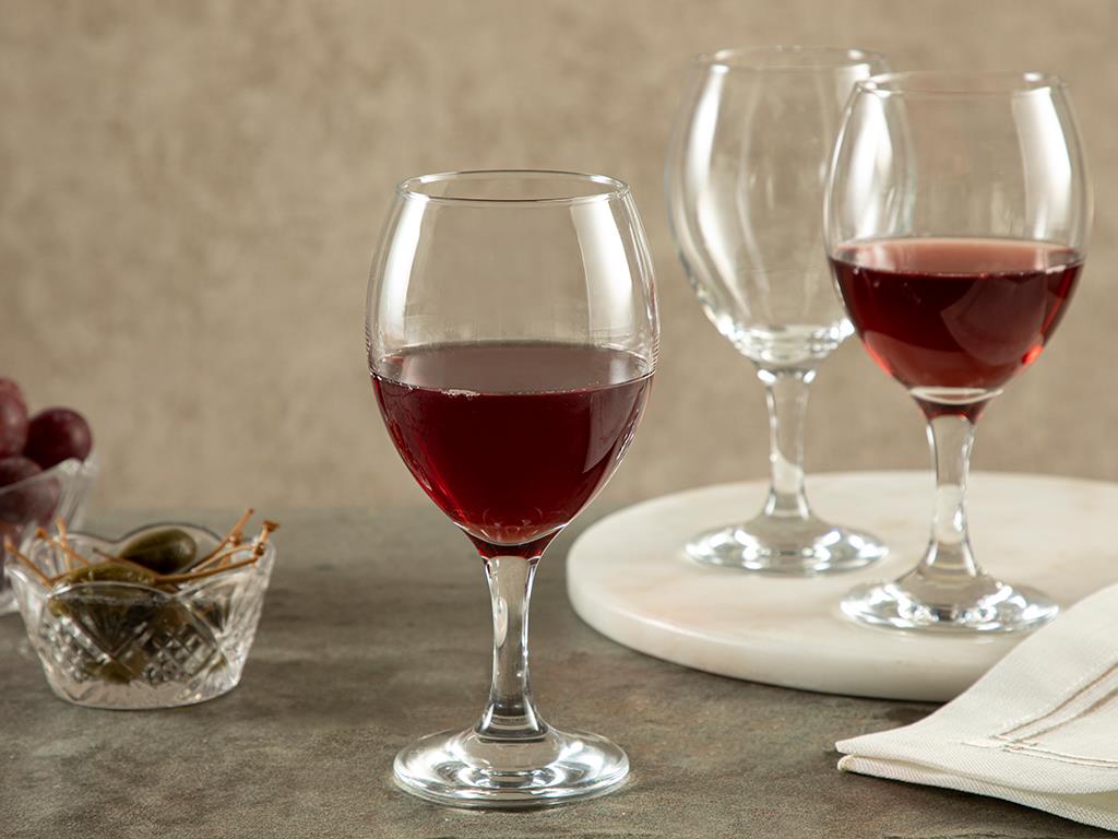 Simple Glass 3 Set Wine Goblet 385 ml Transparent