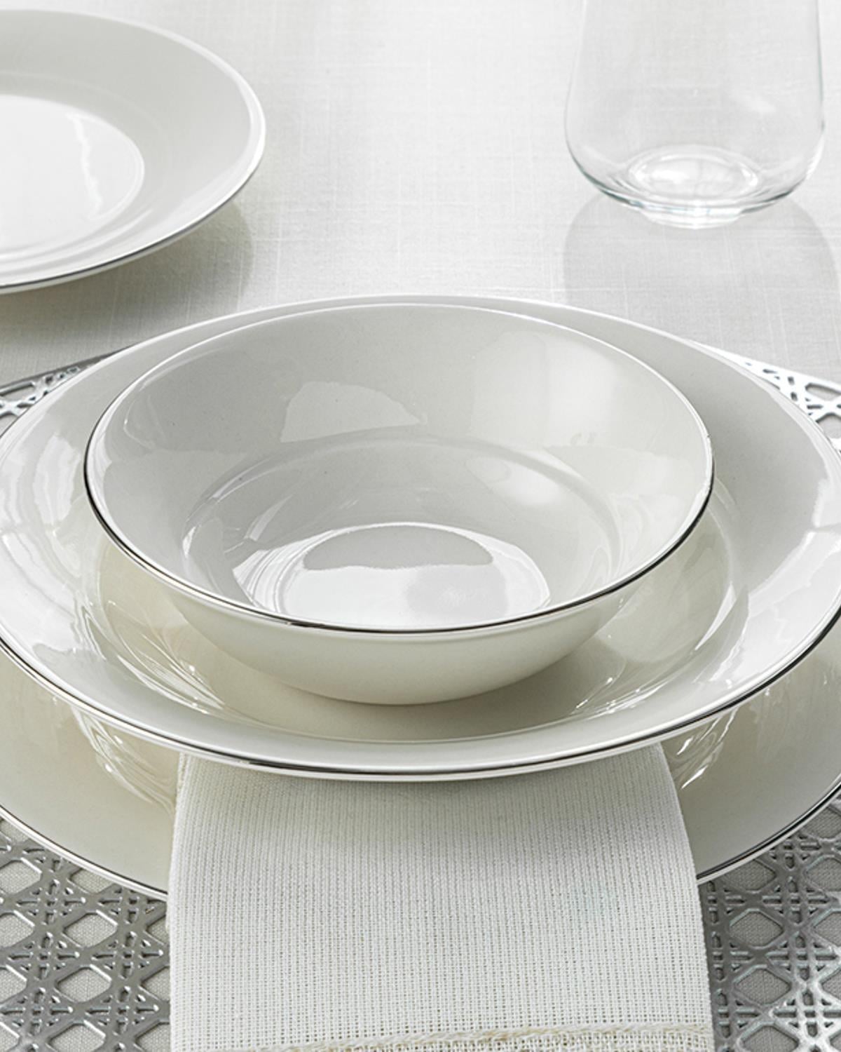 Sirius Porcelain Dinner Set 24 ParÃ§a 6 kiÅilik Silver.