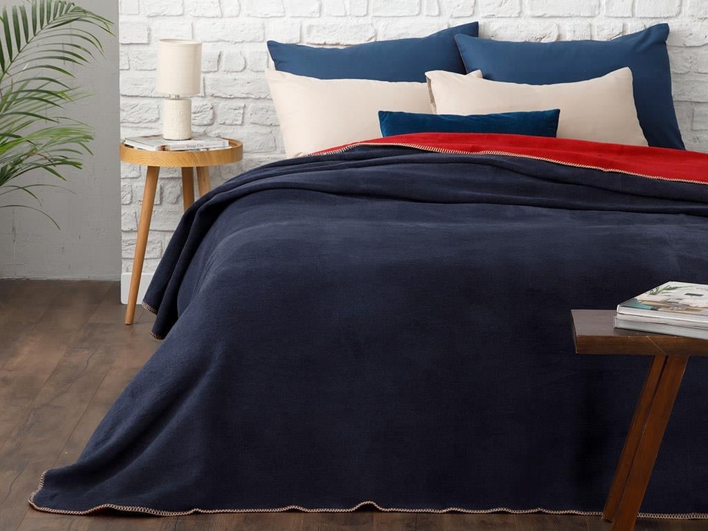 Softy  Drept Double Person  PĂTURĂ 200x220 cm Red-Navy Blue