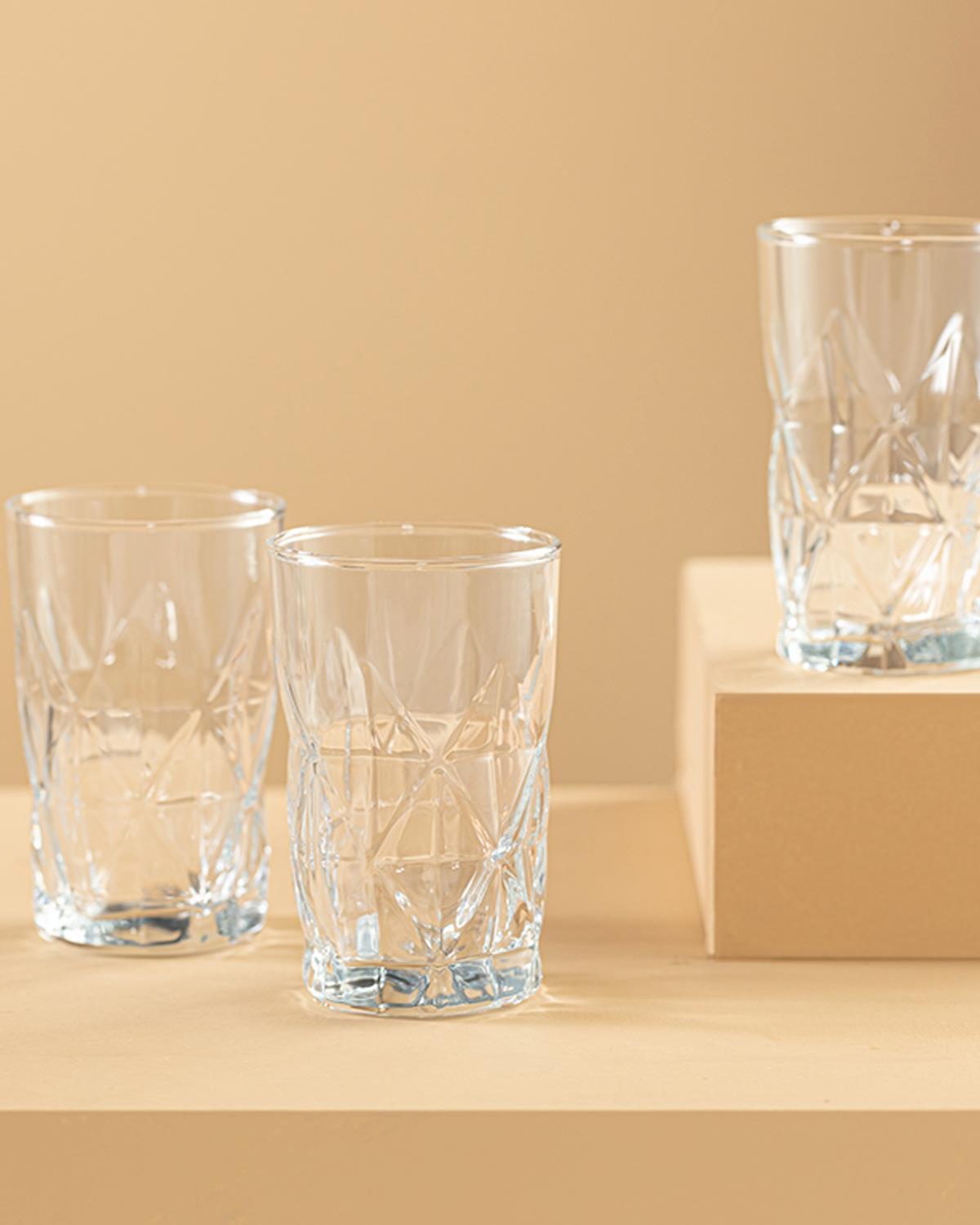Sofya Glass 6 Set Served with Coffee Water Glass 110 ml Transparent