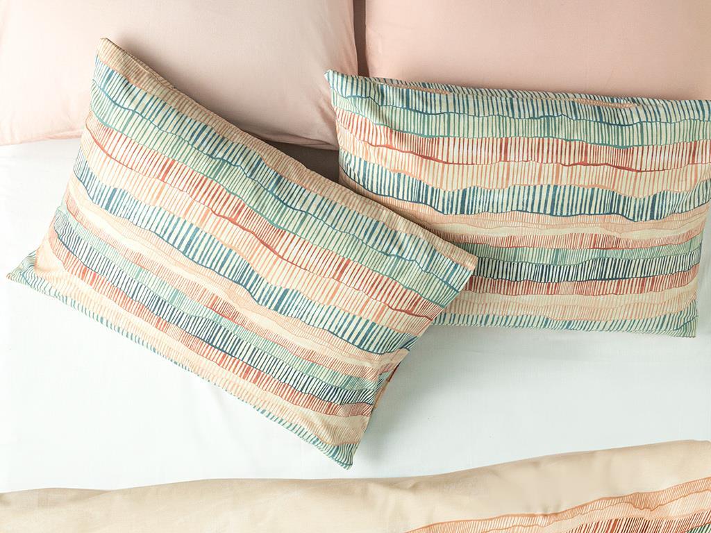 Spacious Lines Bumbac Set 2 Față De Pernă 50*70 Cm Bej
