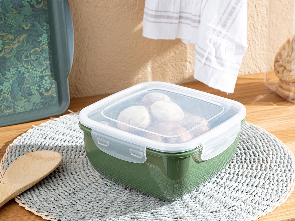 Stella Plastic Square Storage Box 1500 ml Green