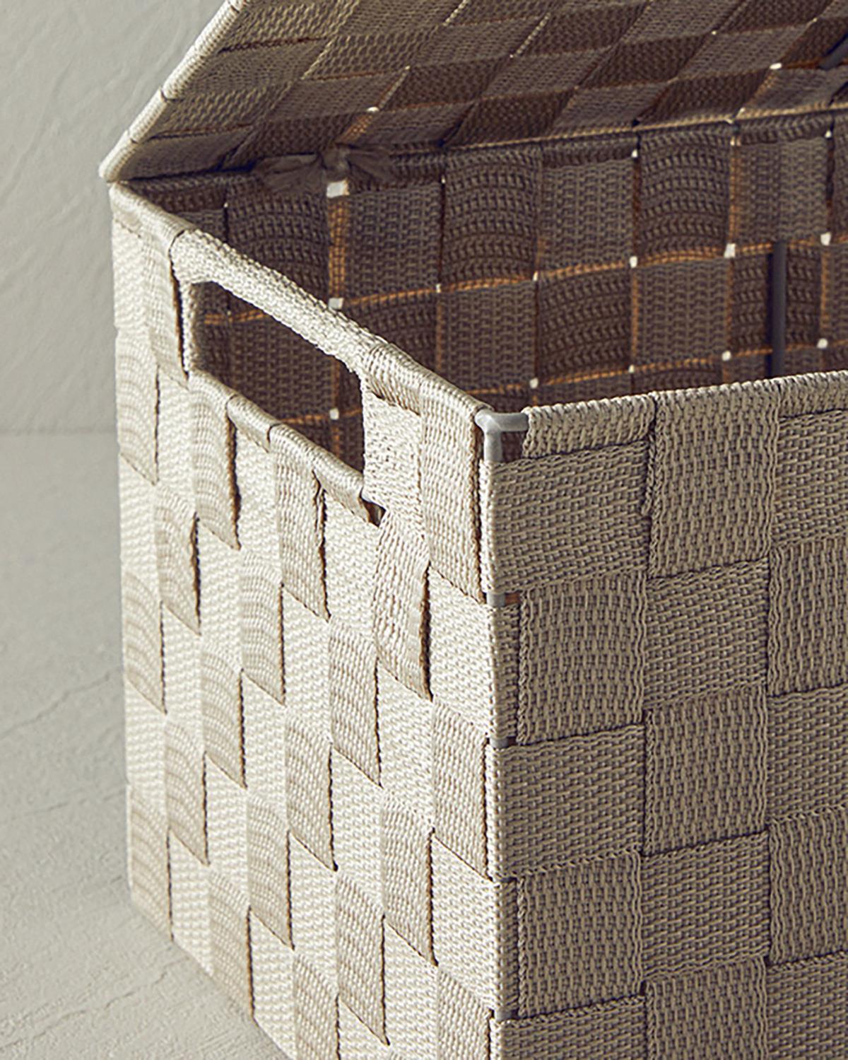 strălucire Polipropilenă Cutie De Depozitare 34 x 22 x 17,5 cm Bej Închis