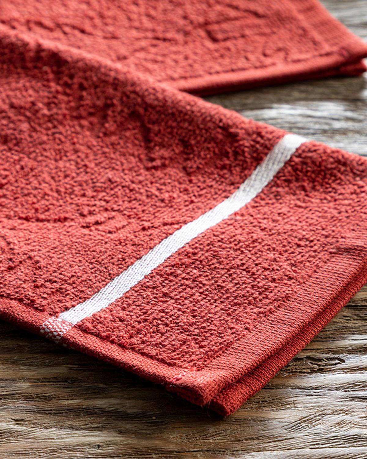 Strip Cotton Drying Cloth 30x50 cm Red
