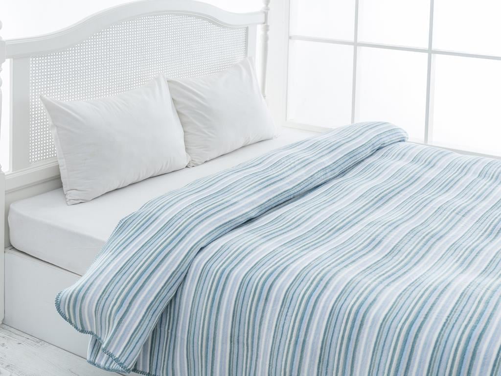 Stripy Cottony Double Person  PĂTURĂ 200x220 cm Albastru.