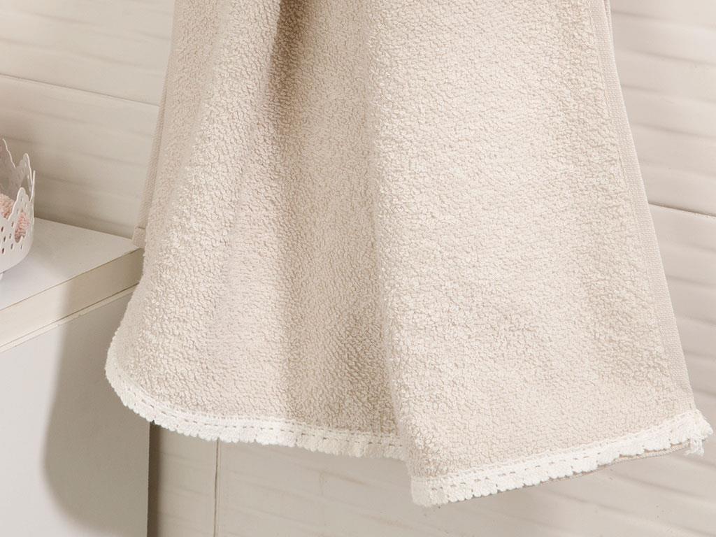 Soul With Pillow Lace Face Towel 50x76 cm Light Beige