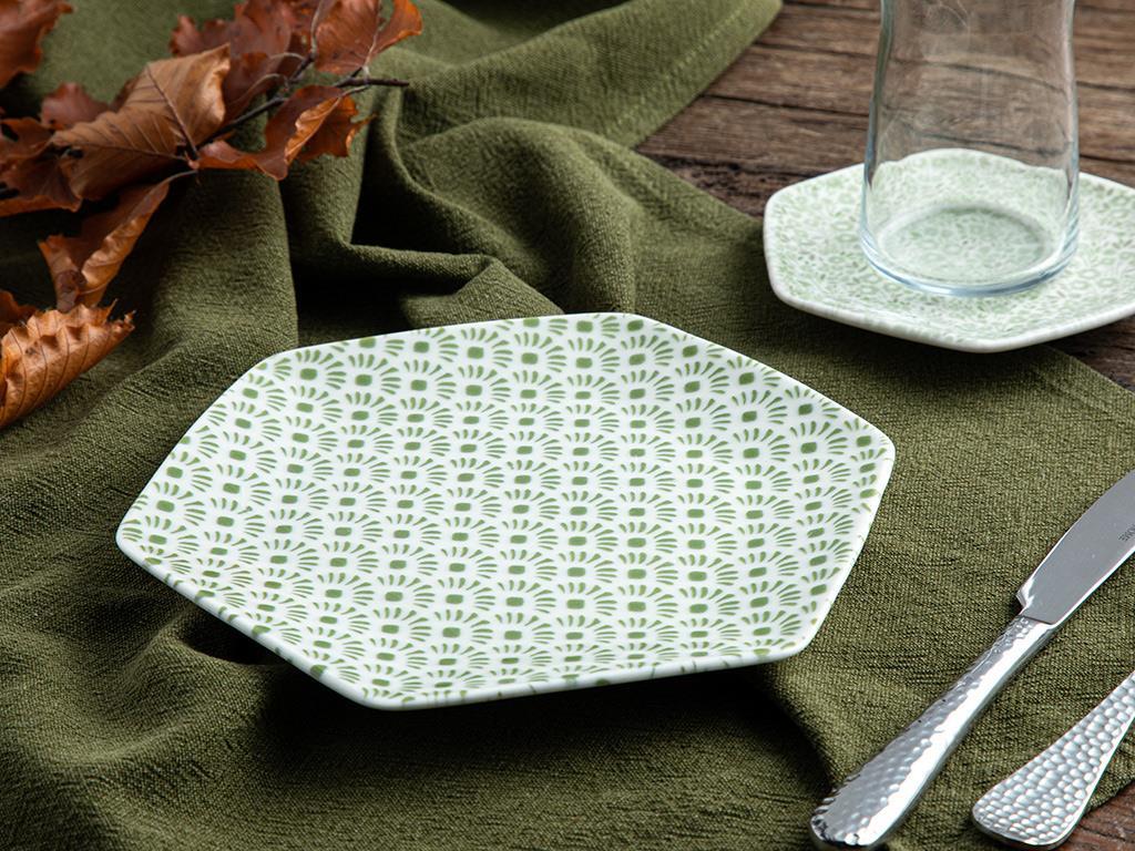 Sunrise Porcelain Dessert Plate 19 cm Green