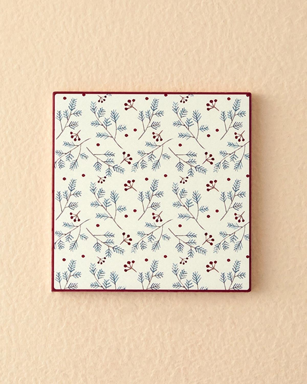 Crispy Flowers Ceramic Hot Mat 16x16 cm Red
