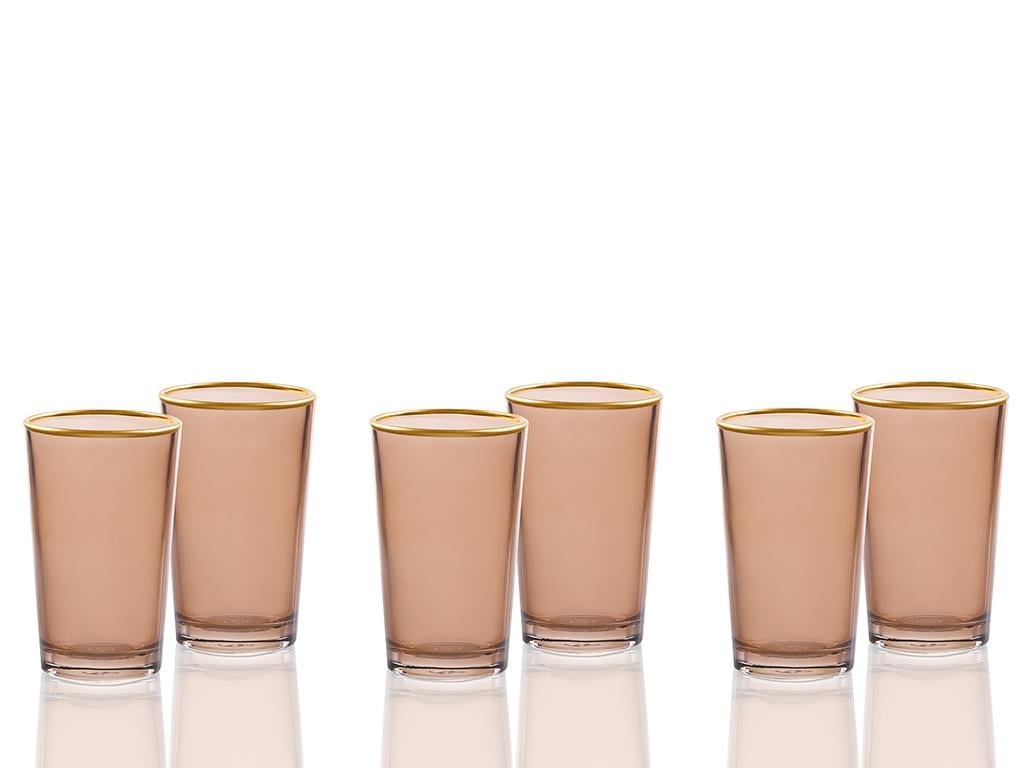Tanya Glass 6 Pcs for Coffee Side Water Glass 100 ml Brown