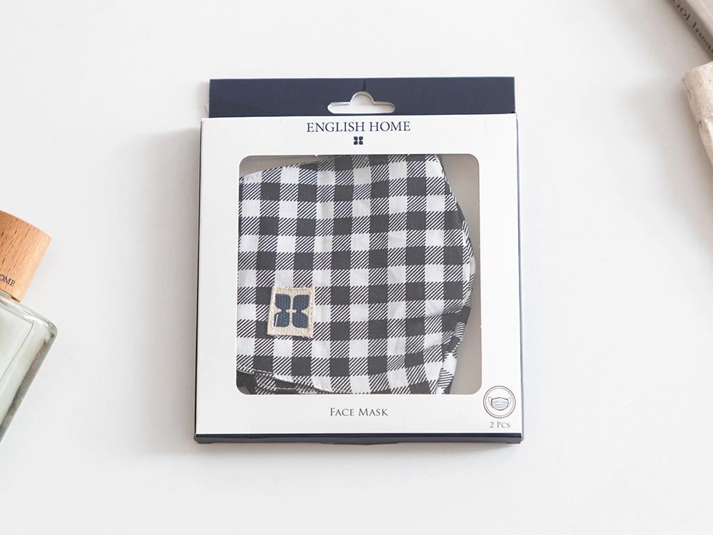 Scotch Plaid Cotton Mask 9,5x18 cm Black