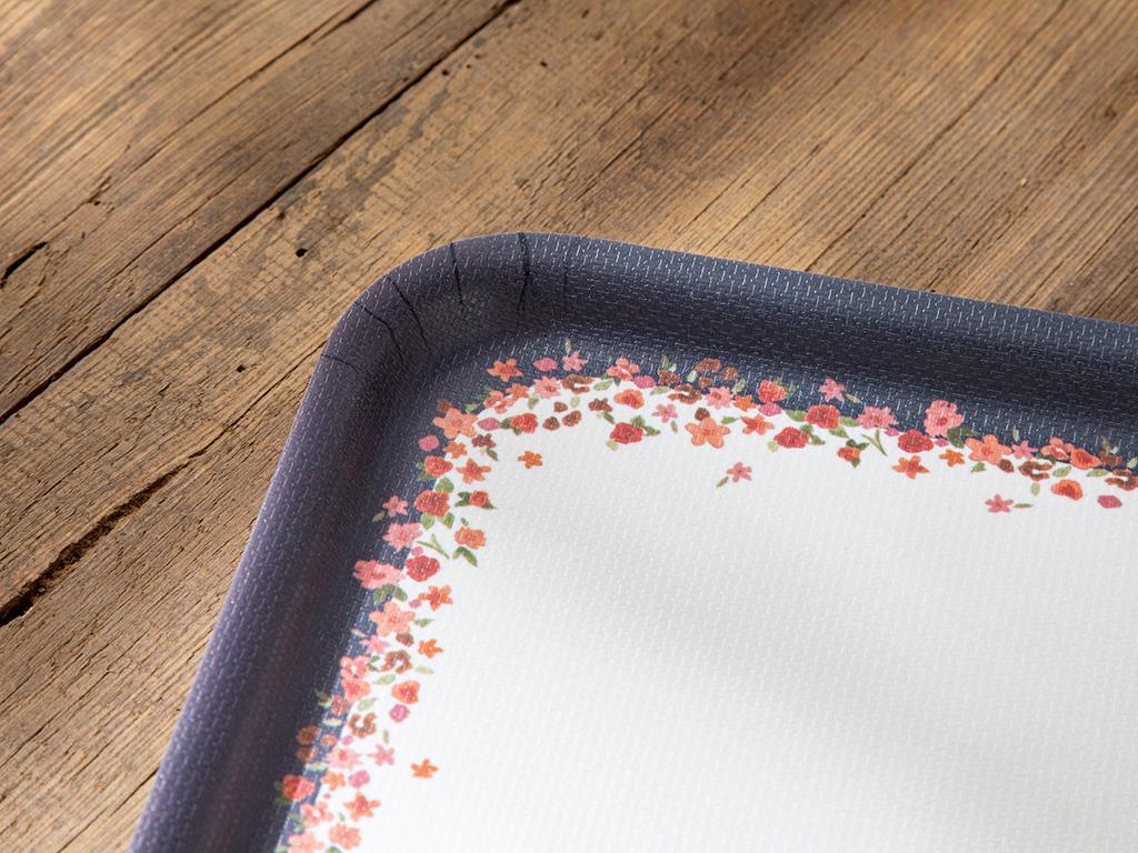 Floweret Melamine Nonslip Tray 20x28,5 cm Dark Blue