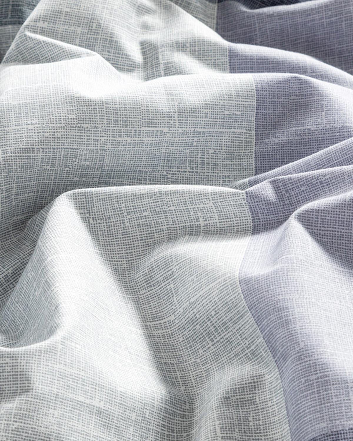 Textured Plaid Set Lenjerie De Pat Single, Bumbac, 160*220 Cm, Mentă - Roz Deschis