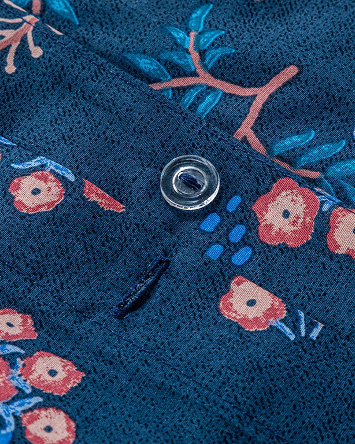 Timeless Bloom Bumbac Single Set Lenjerie De Pat 160*220 Cm Albastru închis