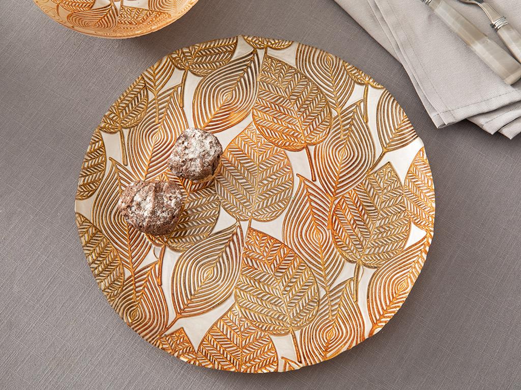 Tira Glass Service Plate 27 cm Brown