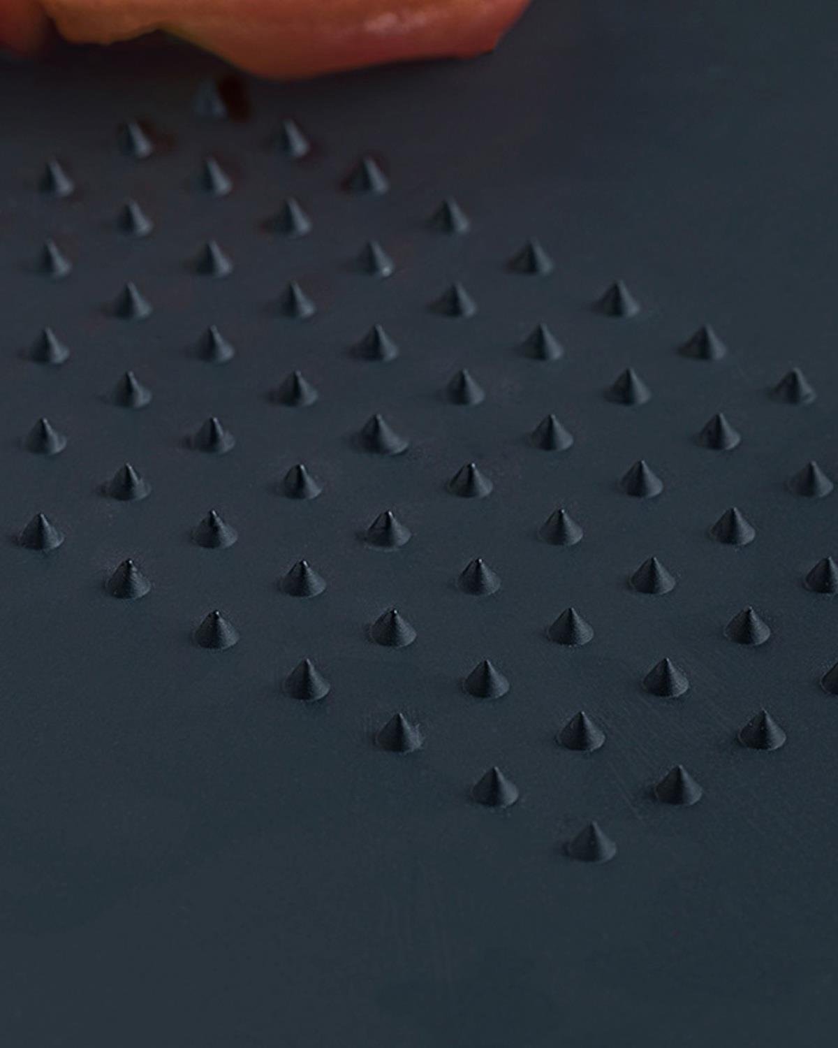 Tocător- curățător, Cutting Set, plastic, 37x26 cm, gri antracit