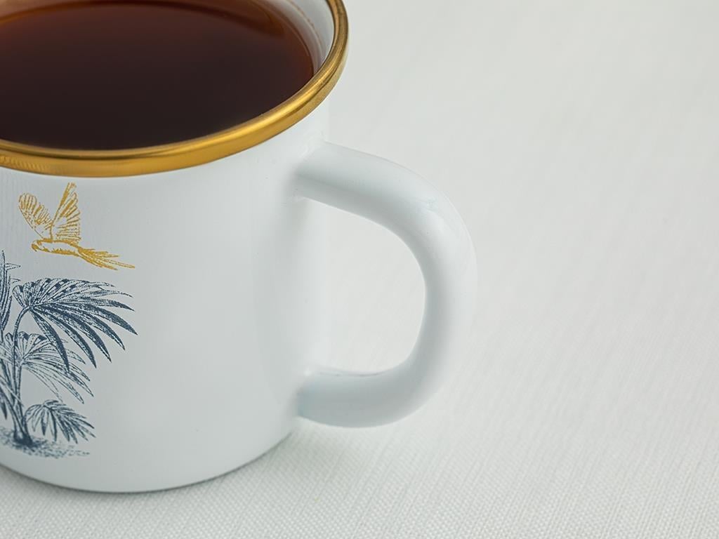 Toile Bird Enamel Cup 350 ML Dark Blue - White