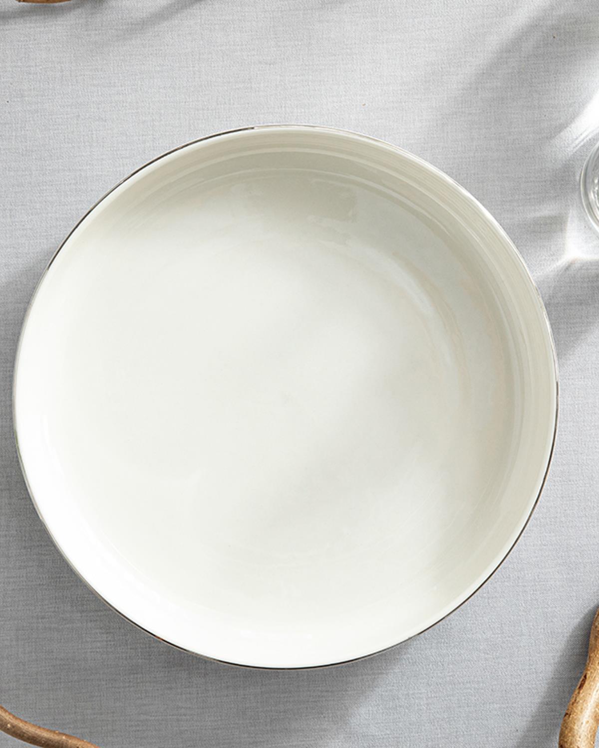 Torino Porcelain Salad Bowl 24 cm Silver.