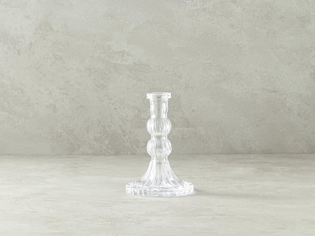 Trace Glass Candlestick 14,5 cm Transparent