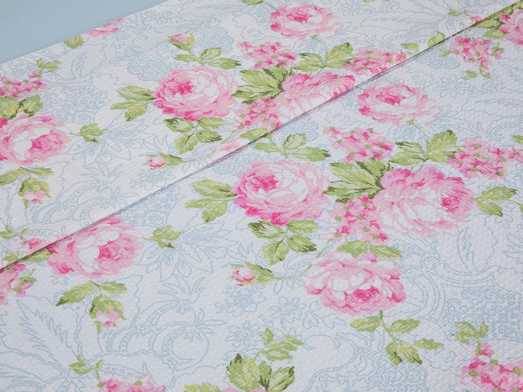 Trandafir de mână  Cu imprimeu Pentru o persoana  SET CUVERTURĂ 150x220 cm Roz