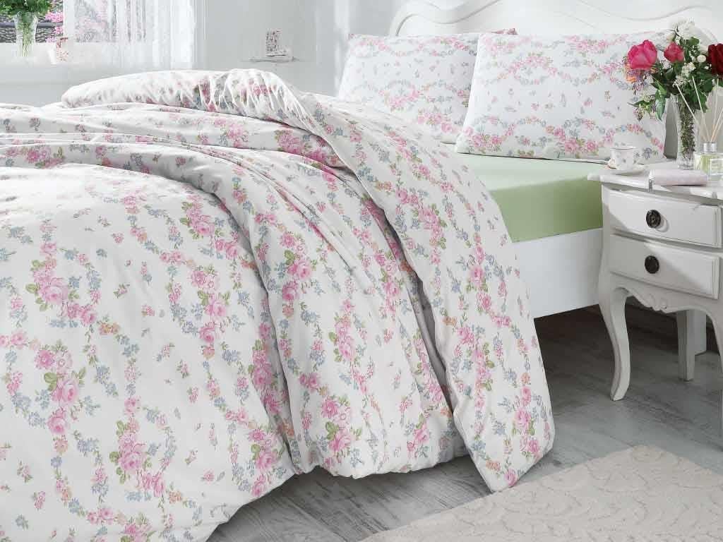 Trandafir de primăvară  Jacard For One Person  SET LENJERIE DE PAT 160x220 cm Green