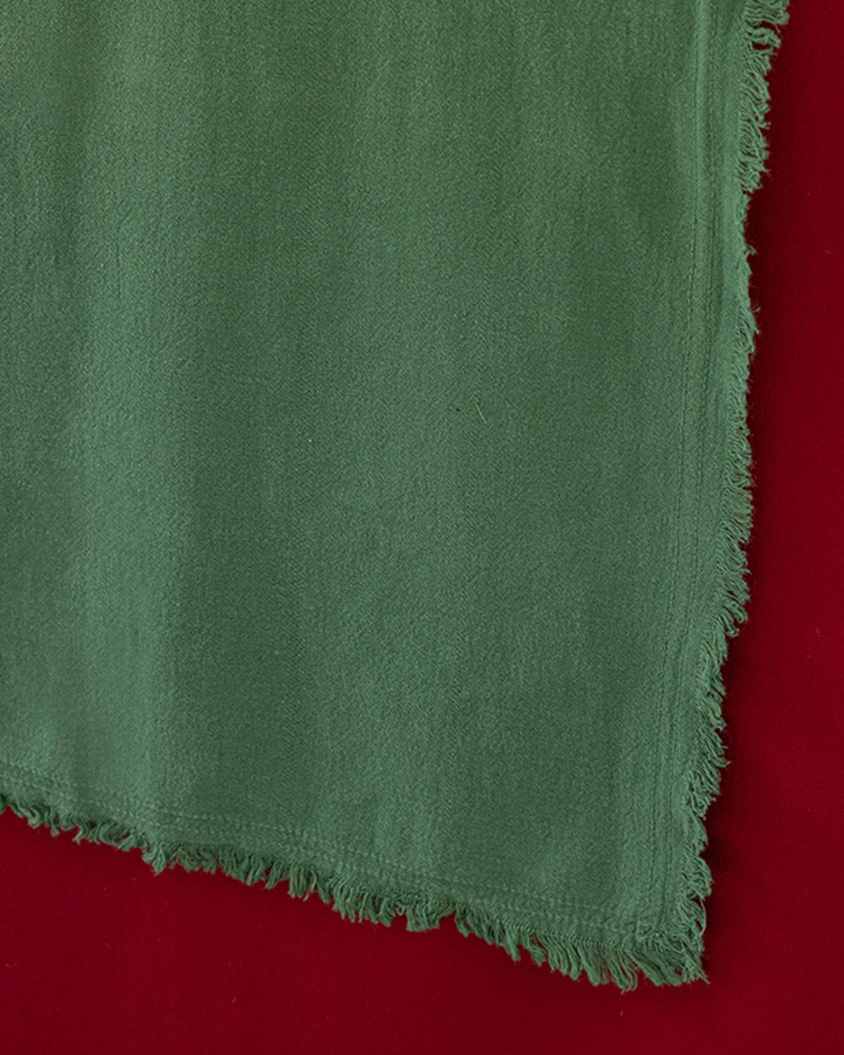 Traversă de masă, Smooth Fringes,, Bumbac, 40x150 Cm, verde