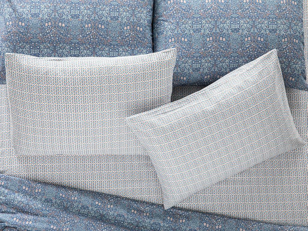 Trellis Ușor De Călcat Cu 2 Piese Față De Pernă 50x70 cm Albastru - Scorțișoară